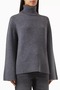 Turtleneck Merino Wool Sweater, Gray