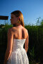 Lunella Women's Midi White Brode Lace Strapless Dress - 7