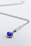 Rahmi Blue Evil Eye Beaded Bijoux Necklace with Frame (Steel Chain 60 cm), Silver Color - 5