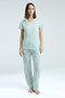 Women's Mint V-Neck Viscose Pocket Detailed Pajama Set - 3