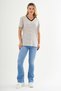 V-Neck Striped T-Shirt - 2