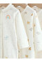 100% Organic Cotton White Color Rainbow/Teddy Bear Patterned 3-Piece Sleeping Bag Set Alyar6786 - 7