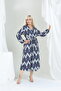 Birumucuk Dress with Belt and Seat Elastic Summer Patterned 2XL 6XL - 4