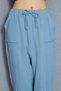 Women's Indigo Color Italy Model Pocket Detailed Four Seasons Wearable Muslin Fabric Espp-39 - 7