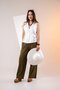 1122540 Women's Plus Size Linen Sleeveless Shirt White - 3