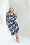 Birumucuk Dress with Belt and Seat Elastic Summer Patterned 2XL 6XL