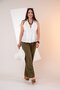 1122540 Women's Plus Size Linen Sleeveless Shirt White - 5