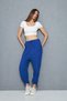 Women's Cobalt Blue Color Italy Model with Pocket Four Seasons Wearable Muslin Fabric Espp-42 - 5