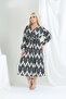Birumucuk Dress with Belt and Seat Elastic Summer Patterned 2XL 6XL - 5
