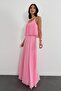 Pink Pleated Chiffon Dress 00778 - 2