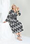 Birumucuk Dress with Belt and Seat Elastic Summer Patterned 2XL 6XL - 7
