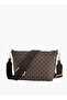 Women Monogram Print Crossbody Bag with Detachable Strap and Zip Closure - W 16 x H 20.5 x D 8 cm - 2