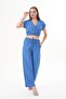 Women's Buttoned Crop Trousers Two-Piece Set 260012 - 5