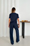 Women's Anthracite Modal Fabric V-Neck Basic Tracksuit Set - 8