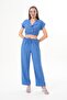 Women's Buttoned Crop Trousers Two-Piece Set 260012