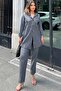 Women's Anthracite Denim Double Pocket Cover Suitable for Hijab Bottom Top Set 700-3317