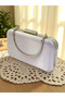 Silver Gray Lame Color Silvery Satin Women's Evening Dress Bag Wedding Engagement Graduation - 4
