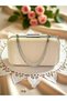 Skin Nude Color Glitter Satin Women's Evening Dress Bag - 4