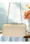 Skin Color Waterway Patterned Satin Women's Evening Dress Bag - 6