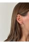 Gold Serrated V Figure Design Hoop Earrings - 2