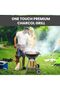 Trolley Charcoal Barbecue Grill A picnic BBQ Outdoor Patio Garden with Side Trays and Storage Shelf - 8