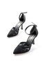 K-404 Black Mesh Flower Detailed Women's Heeled Shoes - 3
