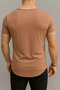 Men's Mink Slim Fit Oval Hem Wide Collar Slim Fit Short Sleeve T-Shirt T-Shirt - 2