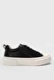 Women's Sneaker Shoes Black 100% Genuine Leather