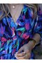 Bat Sleeve Waist Elastic Slit Detail Dress - 3