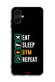 غطاء حماية لهاتف Samsung Galaxy M06 5G، Eat Sleep Gym Repeat