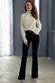 Cornelia Women's High Waist Black Denim Flare Jeans - 2
