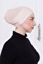 Snap-On Light Beige Bonnet Front Seamless Non-Slip Elastic Women's Hijab Practical Snap-On Underwear Bonnet - 2