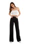 Friendly Women's Black High Waist Stretchy Denim Fabric Flare Jeans