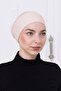 Snap-On Light Beige Bonnet Front Seamless Non-Slip Elastic Women's Hijab Practical Snap-On Underwear Bonnet - 4