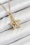 Steel Zircon Stone Star Model Gold Color Women's Necklace - 4