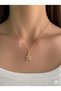 Steel Zircon Stone Star Model Gold Color Women's Necklace