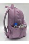 Plain Satin Fabric Backpack Waterproof School Backpack Tiny 34100 - 4
