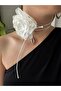 Halter Neck Fabric Flower Cloth Brooch Women Pendant Lace-Up Luxury Neck Accessory - 2