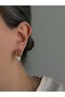 Steel Rose Gold Three Rows Look Crystal Stone Heart Amalthia Earrings -No Tarnish- - 2