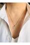 Steel Baguette Gold Necklace 47 cm