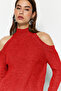 Kırmızı Simli Pencere/Cut Out Detaylı Triko Kazak TWOAW20XS0006