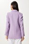 Women's Lilac Padded Stylish Buttoned Tweed Blazer Jacket Xl00005 - 5
