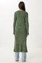 Women's Khaki Washed Long Knitwear Cardigan Ns00461 - 5