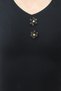Women's Black Polo Collar Accessory Detailed Soft Textured Summer Knitwear Blouse Alc-X14275 - 4