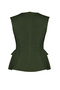 Haki Pamuklu Gabardin Peplum Cep Detaylı Dokuma Bluz TWOSS25BZ00538 - 8