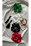 Set of 4 Women's Satin Hair Rubber Bands - 2