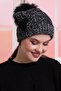 Rose Detailed Grizzled Women's Beret - 2