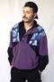 Women Men Black Purple Half Zipper Fleece - 2