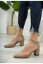 Classic Thick Heeled Shoes with Ankle Chain Detail