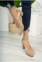 Classic Thick Heeled Shoes with Ankle Chain Detail - 3